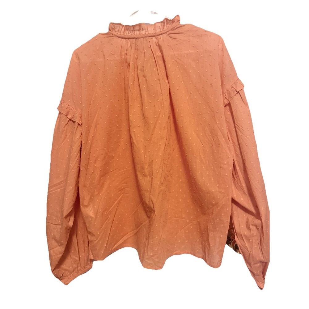 CLEOBELLA NWT Evereve Phoenix Puff Long Sleeve Organic Cotton Blouse Coral   M - Picture 2 of 4